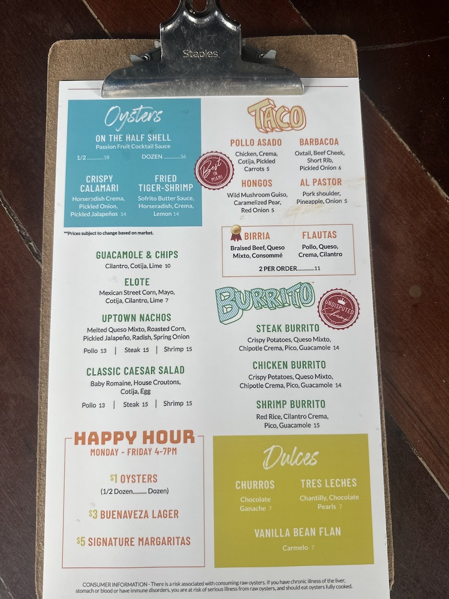 Uptown 66 Menu - Image 2