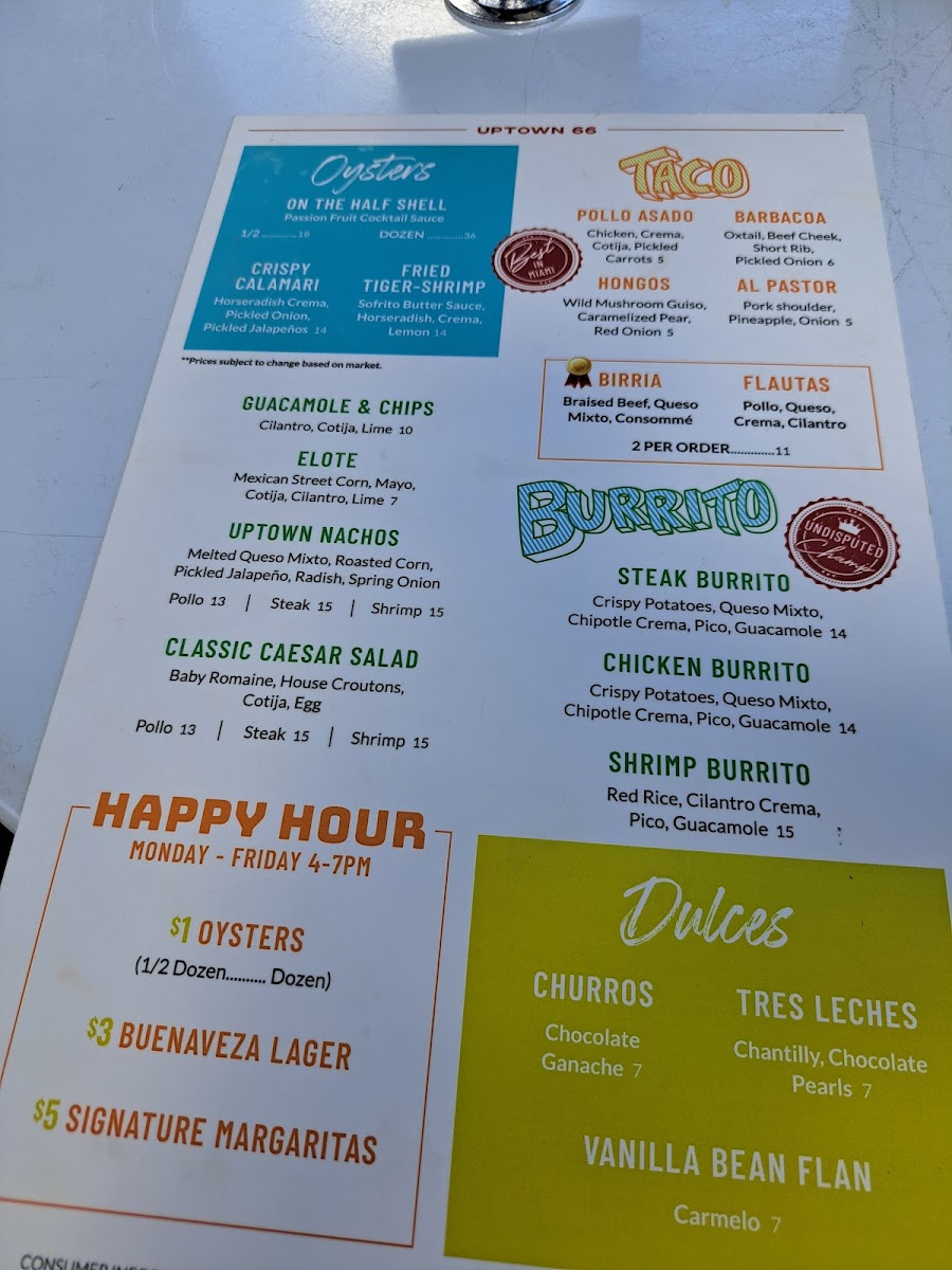 Uptown 66 Menu - Image 3